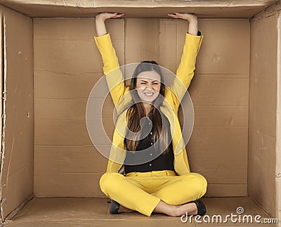 Fear of claustrophobia Stock Photo