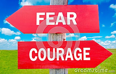 Fear and Courage Stock Photo