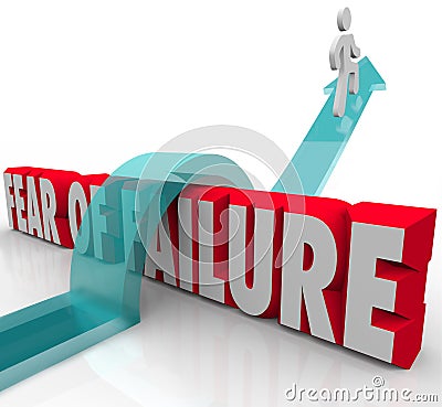 Fear of Failure Overcome Challenge Anxiety Uncertainty Over 3d W Stock Photo