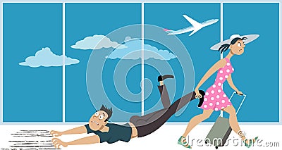 Fear of flying Vector Illustration