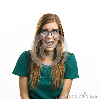 Fear girl Stock Photo