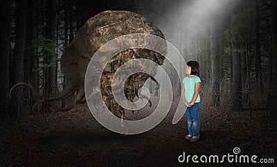 Fear, Imagination, Surreal, Girl, Woods Stock Photo