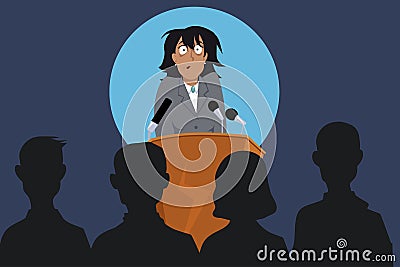 Fear of public speaking Vector Illustration