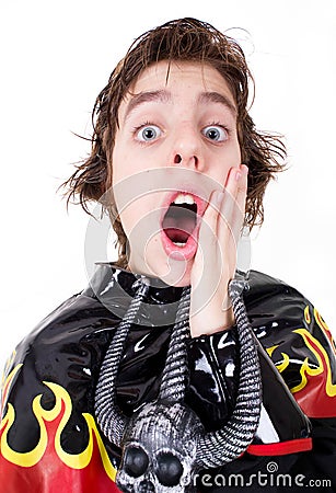 Fear or surprise expression Stock Photo