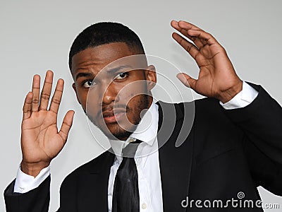 Fearful Black Person Stock Photo