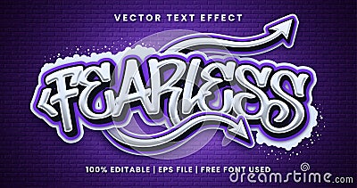 Fearless text 3d graffiti style Vector Illustration