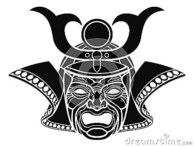 Fearsome samurai mask Vector Illustration