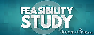 Feasibility study - assessment of the practicality of a proposed project or system, text concept for presentations and reports Stock Photo