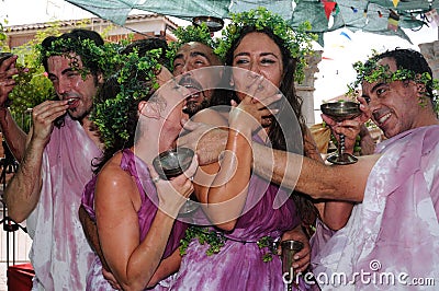 FEAST of BACCHUS .Burgos .SPAIN Editorial Stock Photo