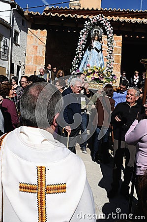 Feast LA CANDELARIA .Retiendas.SPAIN Editorial Stock Photo