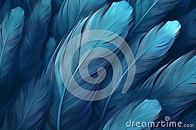 Feather blue background. Generate Ai Stock Photo