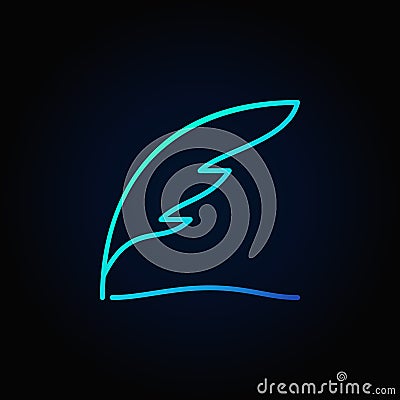 Feather blue icon Vector Illustration