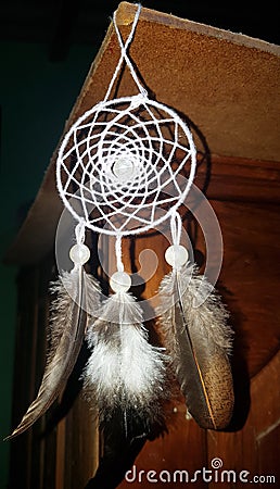 Feather Dream Catchers Wall Hanging Home Room decoration Stock Photo