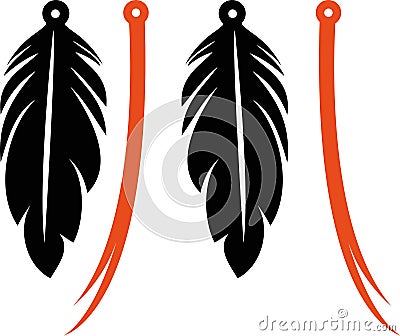 Feather Earrings petal shape Earrings template svg vector cutfile for cricut and silhouette Stock Photo