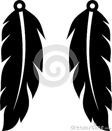 Feather earrings svg vector cut file for cricut and silhouette earrings template Stock Photo