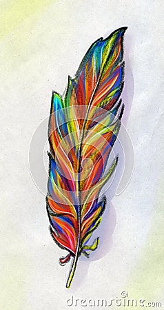 Feather Of A Fantasy Bird Stock Illustration - Image 43141976