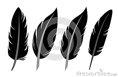 Feather icon set Vector Illustration