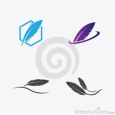 Feather logo images illustration design Cartoon Illustration