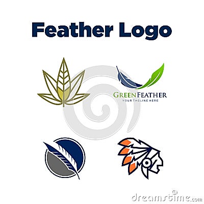 Feather Logo Template Vector Illustration