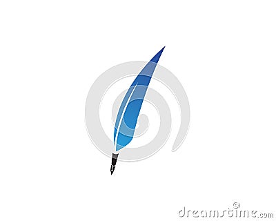 Feather pen write sign logo template app icons Vector Illustration