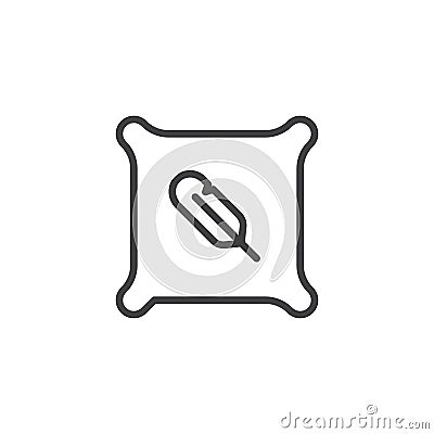 Feather pillow outline icon Vector Illustration