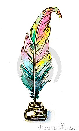 Feather quill Cartoon Illustration