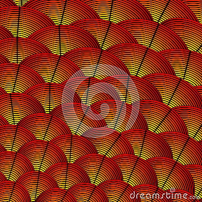 Feather styled background with curved lines styled as exotic bird plumage pattern Vector Illustration