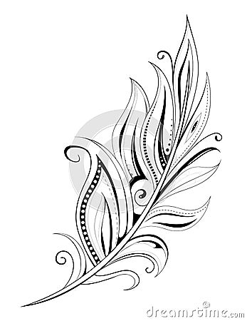 Feather tattoo Vector Illustration