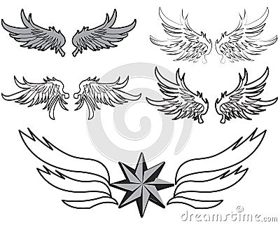 Feather wings Cartoon Illustration