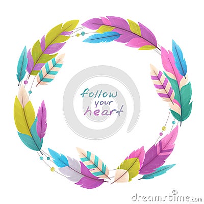 Feather wreath Cartoon Illustration