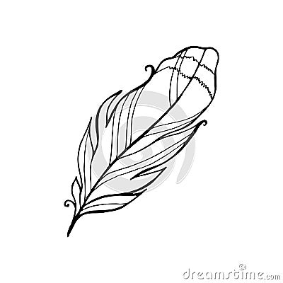 Feather, write line icon, outline vector sign. Lightweight symbol, logo illustration. Editable stroke. Vector graphics Vector Illustration