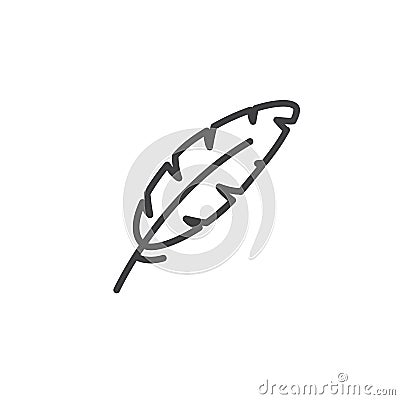 Feather, write line icon Vector Illustration