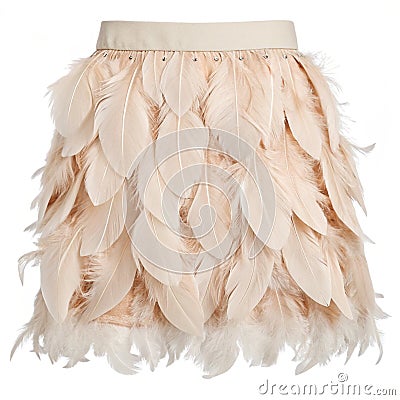 Feathers adorn a fashionable piece isolated on white background Stock Photo