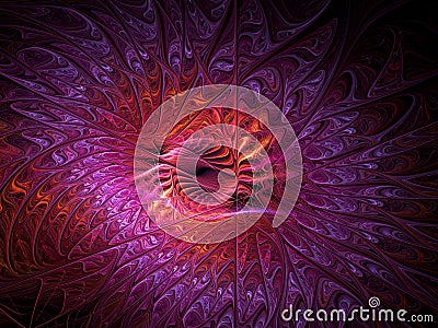 Feathery Floral Background Fractal Art Stock Photo