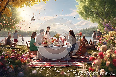 Feature a charming illustration of a spring Cartoon Illustration