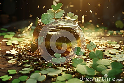 Feature a composition that combines a clover Stock Photo