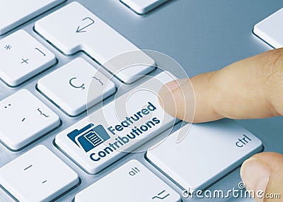 Featured Contributions - Inscription on Blue Keyboard Key Stock Photo