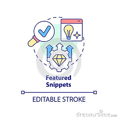 Featured snippets concept icon Vector Illustration