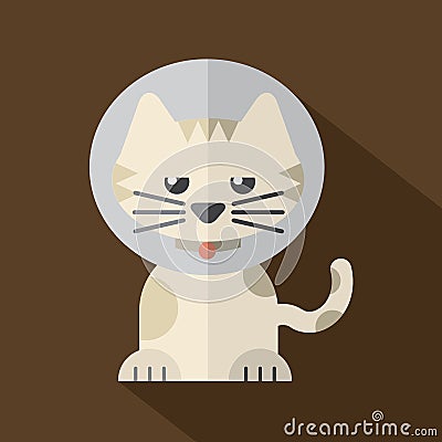 Featuring a Cat Wearing a Cat Collar Vector Illustration