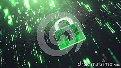 Featuring robust encryption and cybersecurity for healthcare networks, advanced data security locks provide advanced Stock Photo