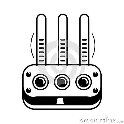 Featuring A simple icon of two large, overlapping circles with three vertical knobs that represent an audio level meter. Vector Illustration