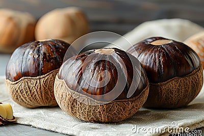 Featuring a three chestnuts isolated on white background with clipping path, full depth of field in focus and very sharpness Cartoon Illustration