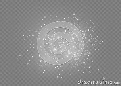 Dust white sparks. Vector Illustration