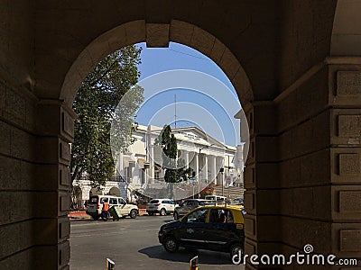 Asiatic society Heritage Buildings frome Horniman Circle walkway corridor Mumbai Maharashtra Editorial Stock Photo
