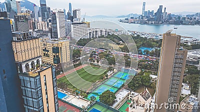 Feb 9 2024 cityscape Victoria Park Causeway Bay Hong Kong Editorial Stock Photo