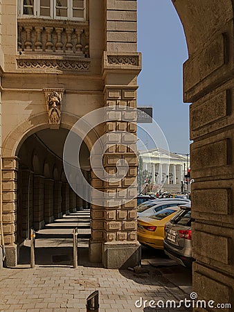 -Heritage Buildings in Horniman Circle walkway corridor Mumbai Maharashtra Editorial Stock Photo