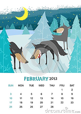 February Vector Illustration