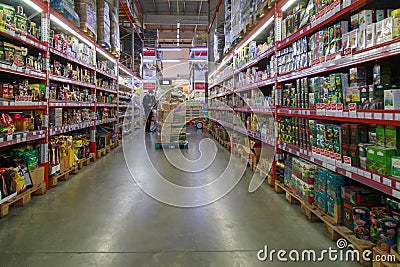 February 7, 2021 Beltsy Moldova Large store or supermarket. Illustrative editorial. Abstract background Editorial Stock Photo