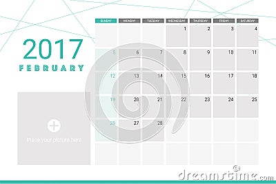 February 2017 calendar Vector Illustration