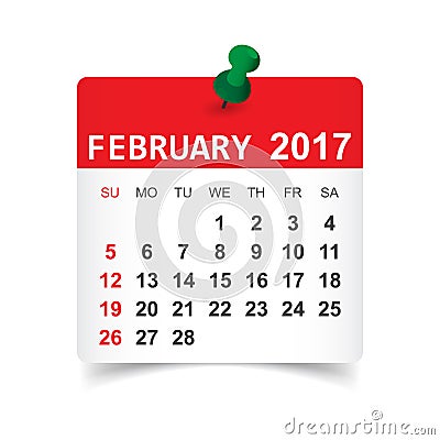 February 2017 calendar Vector Illustration